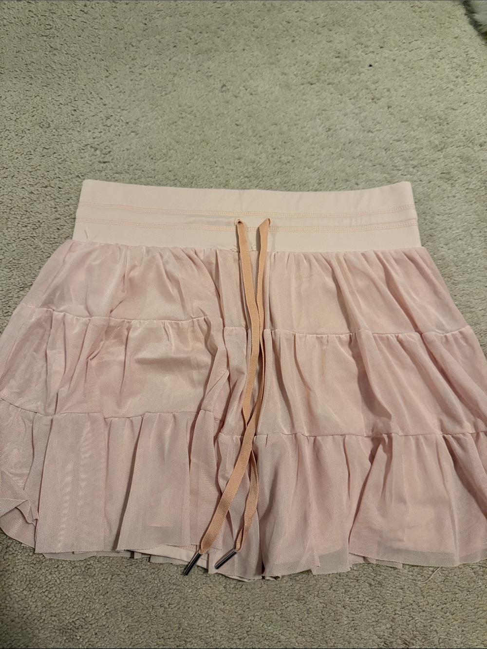 Amazon Pink Tiered Drawstring Mini Skirt